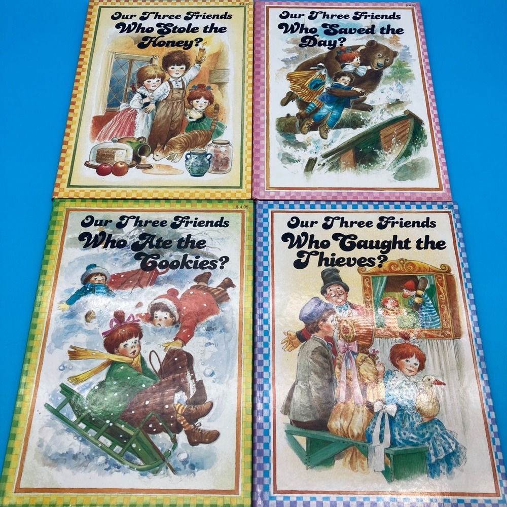 Complete Vintage 1984 Our Three Friends Book Series: Full 4-Volume Set